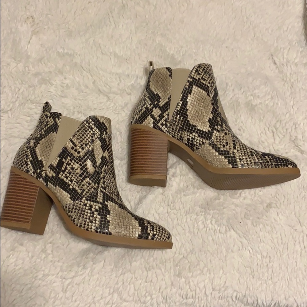 snake skin booties
